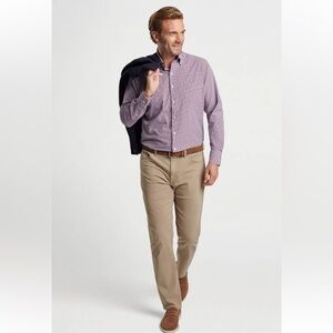 Peter Millar Purple and black Checkered Men's Shirt 100% Turkish cotton size XL